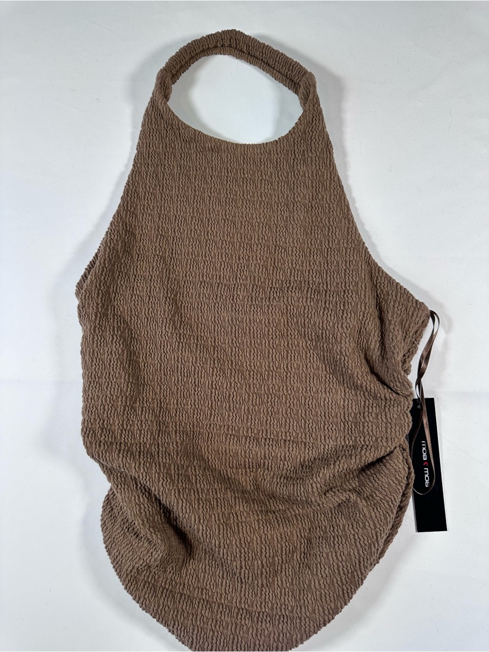 Moa Moa Brown Textured Halter top